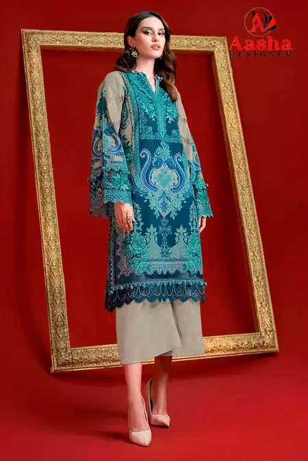 Aasha 1198 Printed Cotton Dupatta Surat Pakistani Salwar Suits Wholesale Market